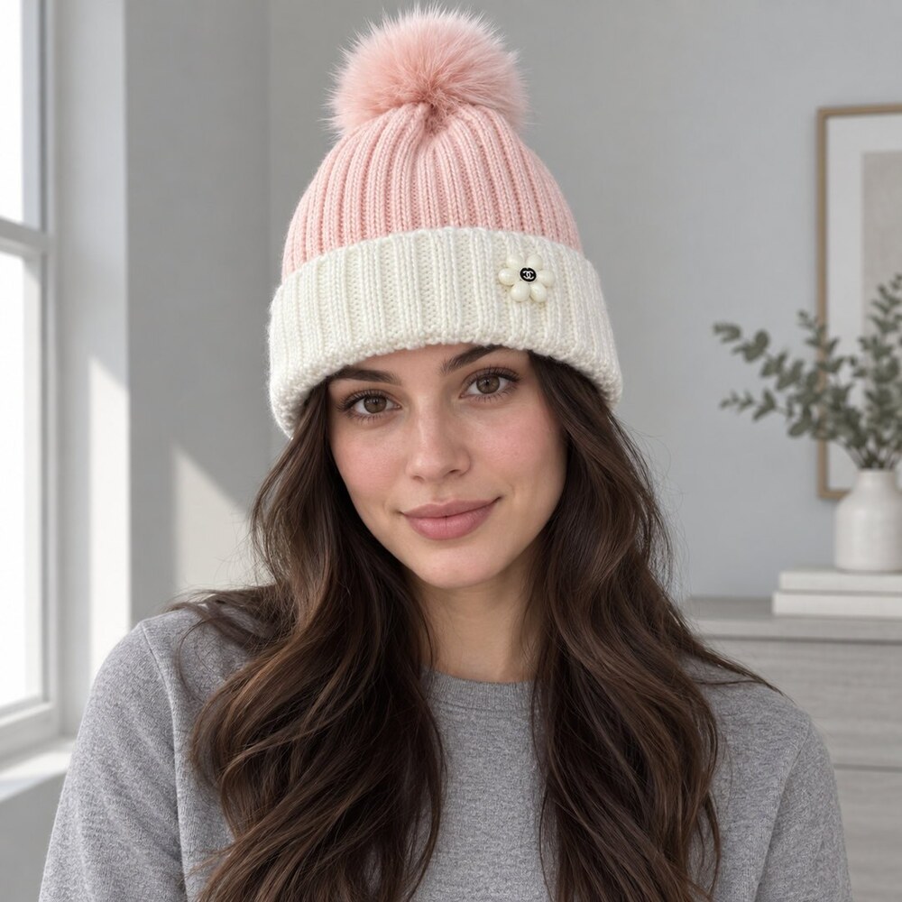 CHANEL Two-Tone Knit Beanie - Picture 2 of 6